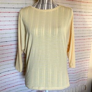 Rachel Zoe Light Yellow Striped 3/4 Sleeve Top